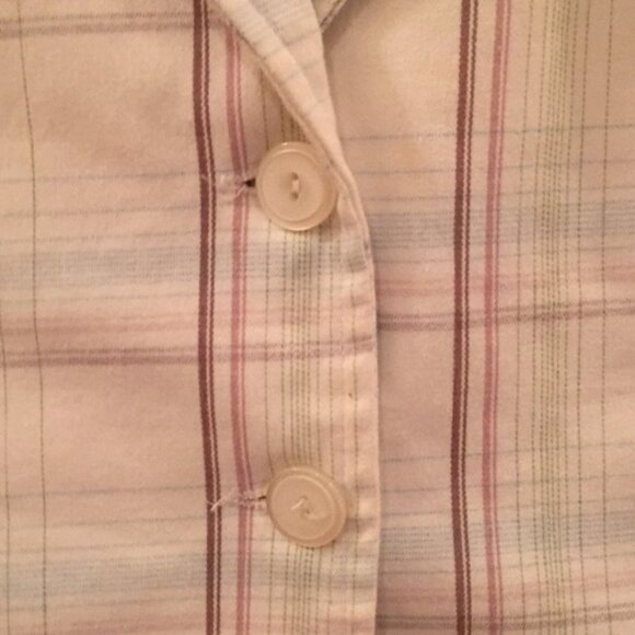 💗🧷 Vintage Final Touch Women’s Pastel Pink & White Plaid Short Sleeve Blazer - Picture 8 of 8